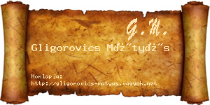Gligorovics Mátyás névjegykártya
