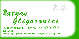 matyas gligorovics business card